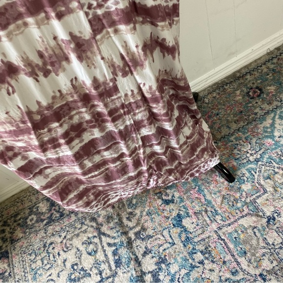 Lulus Yours Tule Mauve Tie Dye Maxi Dress Beachy Boho Sleeveless S/M Pockets - Picture 8 of 15